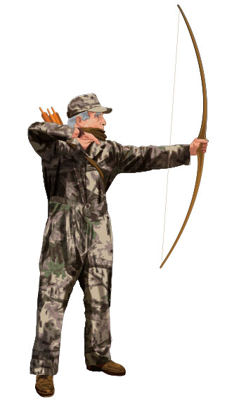 Bowhunter practicing