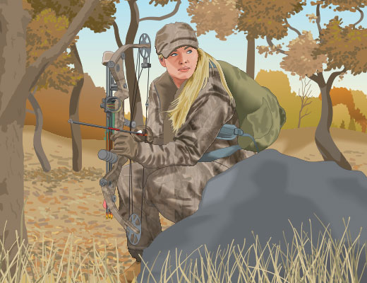 Bowhunter in camouflage