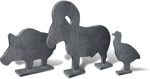 Metallic silhouette targets