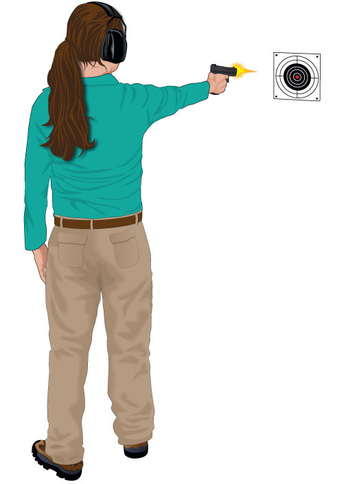 Using a handgun at a shooting range