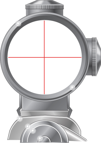 Telescopic sight with dials for making adjustments