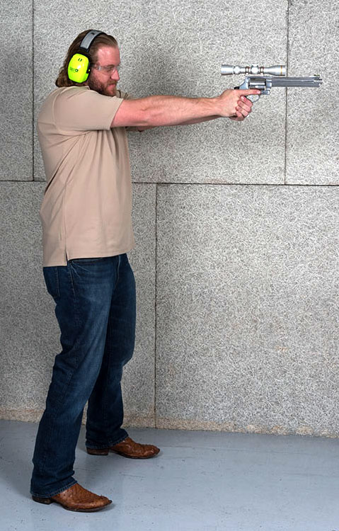 Handgun with telescopic sight
