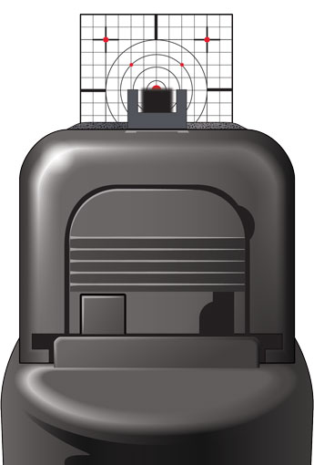 Iron sight aimed at a target